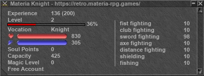 Signature for player Materia Knight