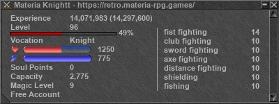 Signature for player Materia Knightt